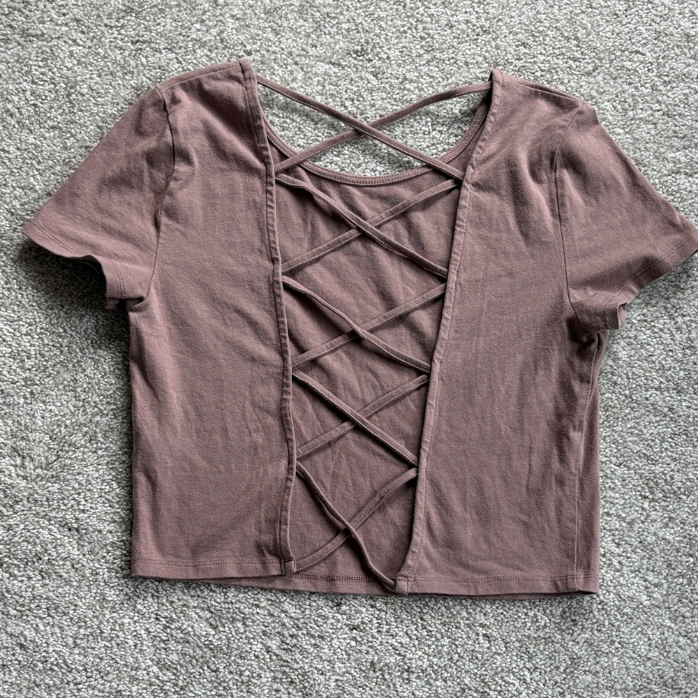 Women's Mauve Crisscross Back Top